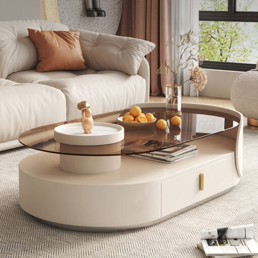 Cecil Oval Coffee Table, Living Room Table - Image 3
