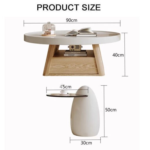 Bess Coffee Table, White & Oak - Image 6
