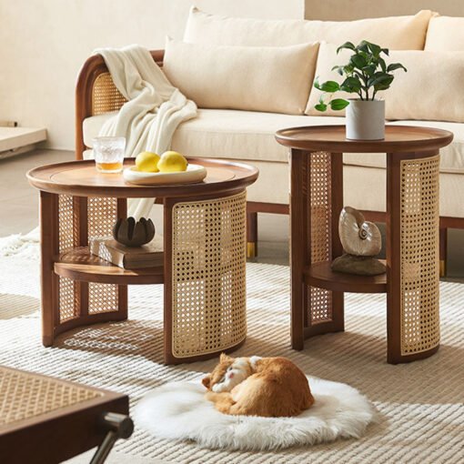 Austin Rattan Coffee Table Set, Wood - Image 2