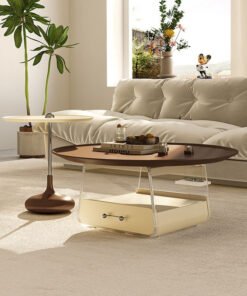Kaolin Round Coffee Table, Stainless Steel