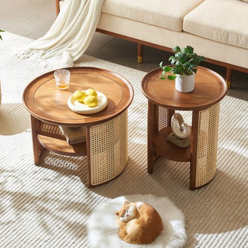 Austin Rattan Coffee Table Set, Wood - Image 4