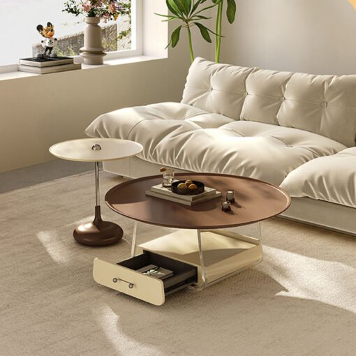 Kaolin Round Coffee Table, Stainless Steel - Image 7