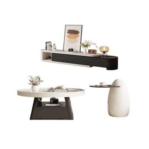 Bess Coffee Table, White & Black - Image 5