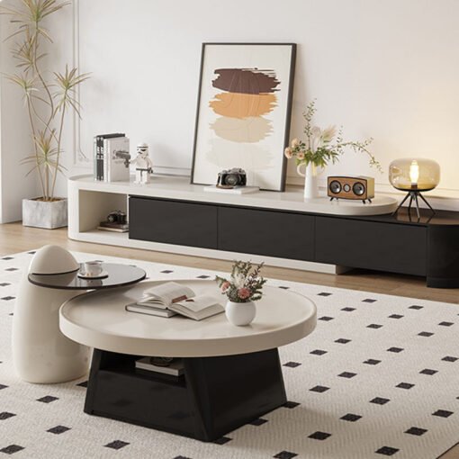 Bess Coffee Table, White & Black - Image 4