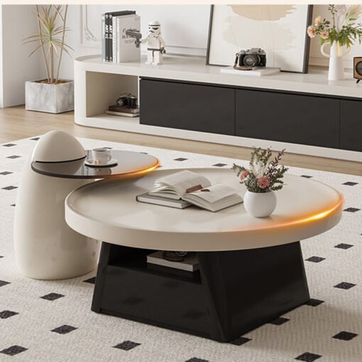 Bess Coffee Table, White & Black - Image 3