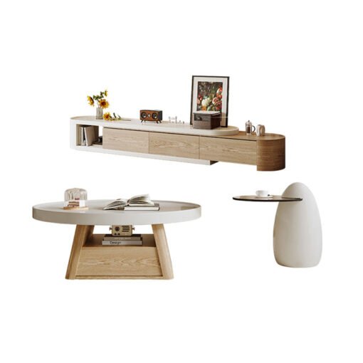 Bess Coffee Table, White & Oak - Image 5