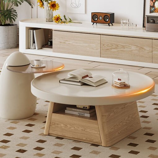 Bess Coffee Table, White & Oak - Image 3
