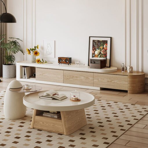 Bess Coffee Table, White & Oak - Image 2