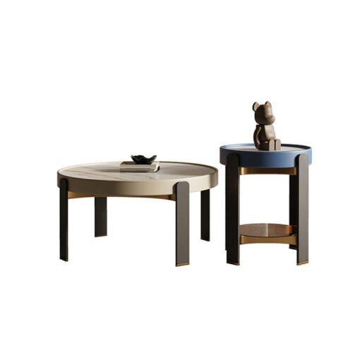 Moira Coffee Table, Sintered Stone & Rubber Wood - Image 2