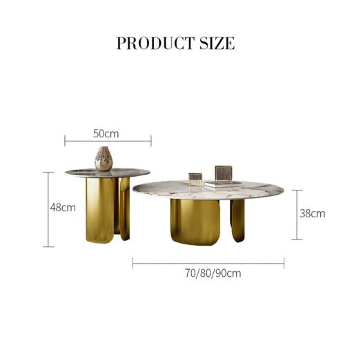Aurora Gold Nesting Coffee Table Set, Sintered Stone - Image 6