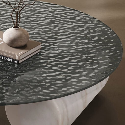 Yetta Art Deco Coffee Table, Black Glass - Image 5