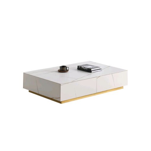 Demelza Coffee Table, Gold Base, Sintered Stone - Image 6