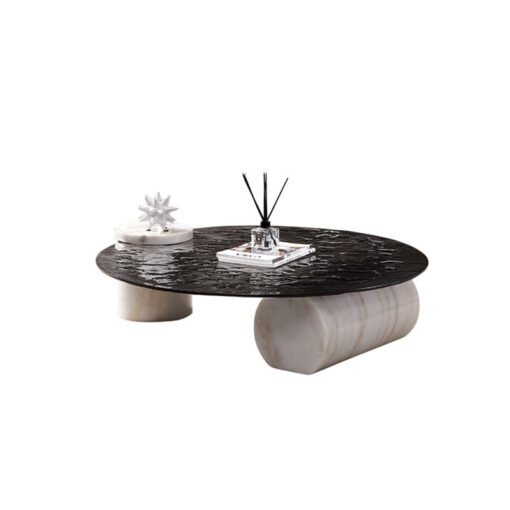 Yetta Art Deco Coffee Table, Black Glass - Image 6