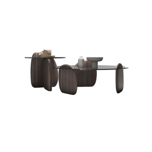 Modern Coffee Table set for Living Room, Dark Walnut Color - Image 6