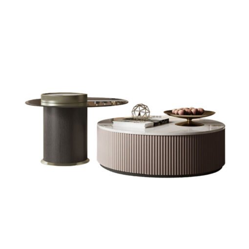 Avery Nesting Coffee Table Set, Round, with Storage, Glass - Image 3