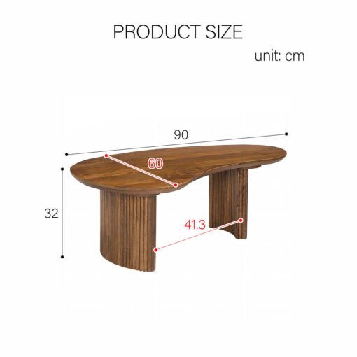 Aragon Curved Wood Coffee Table - Image 6