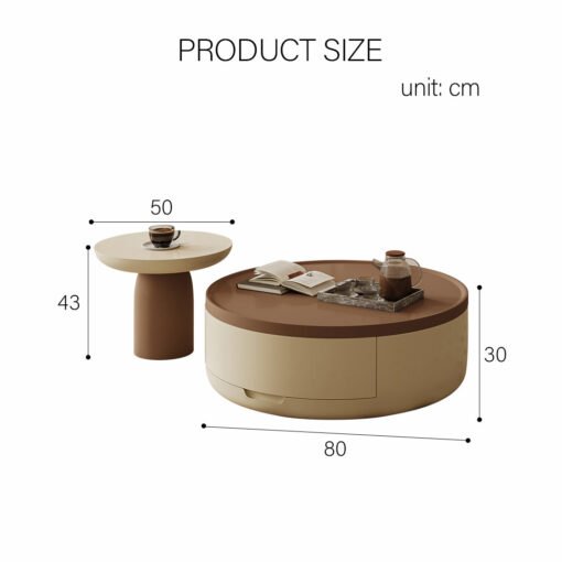 D'Angelo Round Coffee Table Set With Storage - Image 6