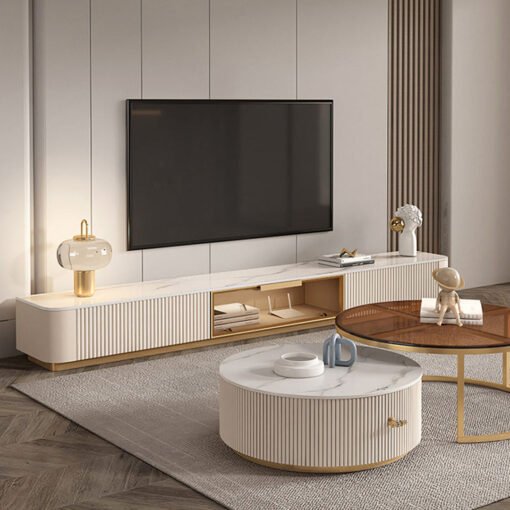 Elowen Coffee Table Set, Glass & Sintered Stone - Image 2
