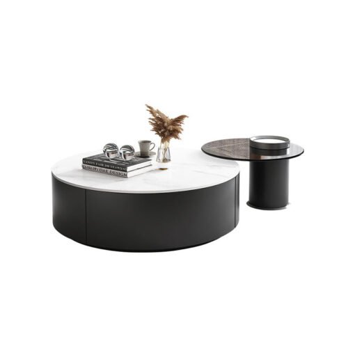Lionel Round Nesting Coffee Table Set - Image 6