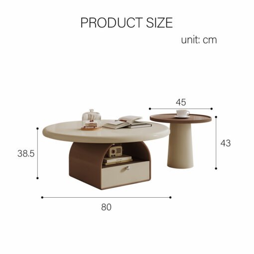 Dinh Nesting Round Coffee Table Set With Storage - Image 6