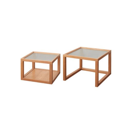 Iggy Nesting Wooden Coffee Table Set, Glass & Solid Wood - Image 5