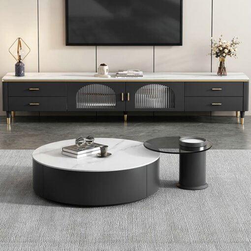 Lionel Round Nesting Coffee Table Set - Image 2