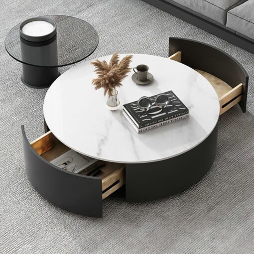 Lionel Round Nesting Coffee Table Set - Image 3