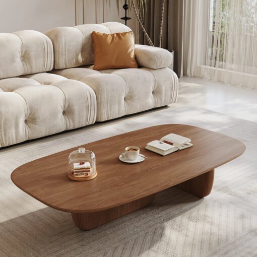 Barakat Travertine Coffee Table Set, Walnut - Image 2