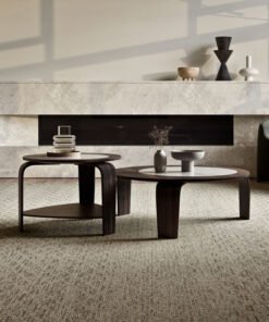 Chloe Round Nesting Coffee Table Set, Walnut