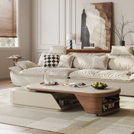 Zubair Oval Extendable Coffee Table With Storage - Image 2