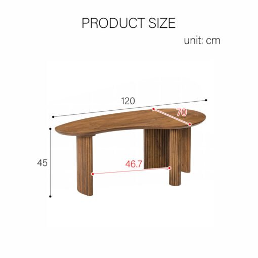 Aragon Curved Wood Coffee Table - Image 7