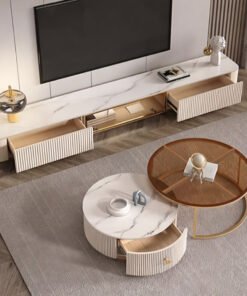 Elowen Coffee Table Set, Glass & Sintered Stone