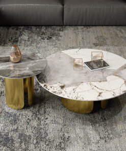 Aurora Gold Nesting Coffee Table Set, Sintered Stone