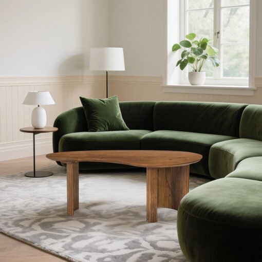 Aragon Curved Wood Coffee Table - Image 2