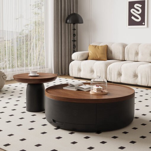 D'Angelo Round Coffee Table Set With Storage - Image 8