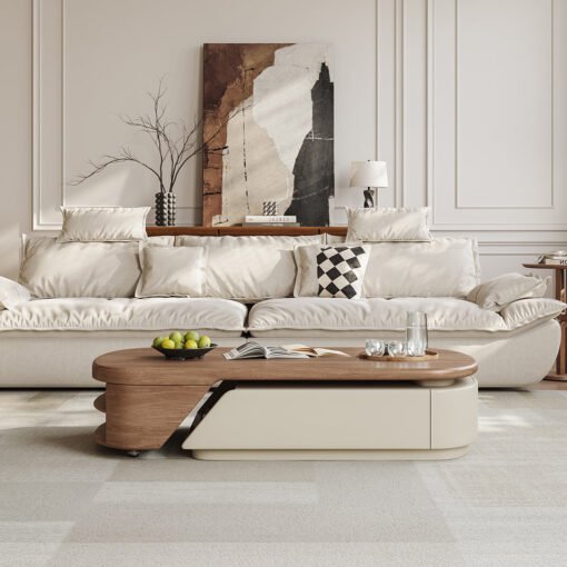 Zubair Oval Extendable Coffee Table With Storage - Image 3