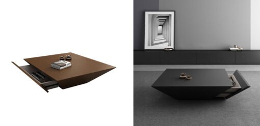 Saffron Coffee Table With Drawer, Walnut - Image 5