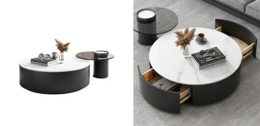 Lionel Round Nesting Coffee Table Set - Image 5