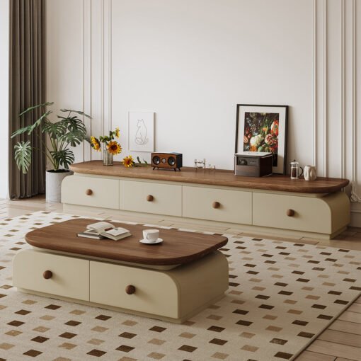 Uddin Rectangle Coffee Table With Storage - Image 4