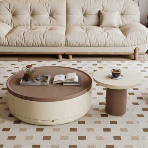D'Angelo Round Coffee Table Set With Storage - Image 7