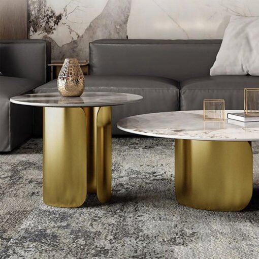 Aurora Gold Nesting Coffee Table Set, Sintered Stone - Image 4