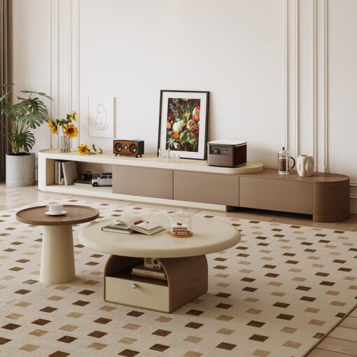 Dinh Nesting Round Coffee Table Set With Storage - Image 4