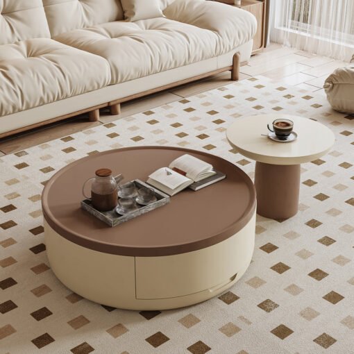 D'Angelo Round Coffee Table Set With Storage - Image 3