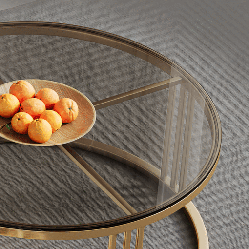 Berlinda Nesting Coffee Table Set, White & Gold - Image 5