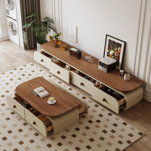 Uddin Rectangle Coffee Table With Storage - Image 5