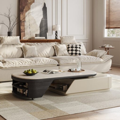 Zubair Oval Extendable Coffee Table With Storage - Image 5