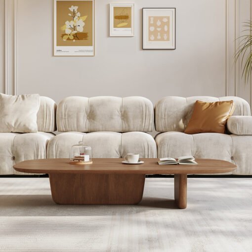Barakat Travertine Coffee Table Set, Walnut - Image 4