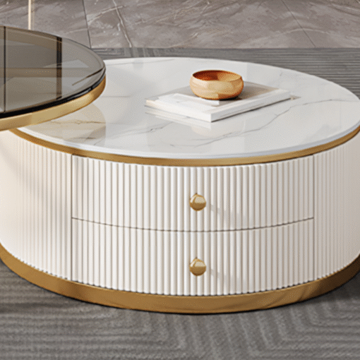 Berlinda Nesting Coffee Table Set, White & Gold - Image 6