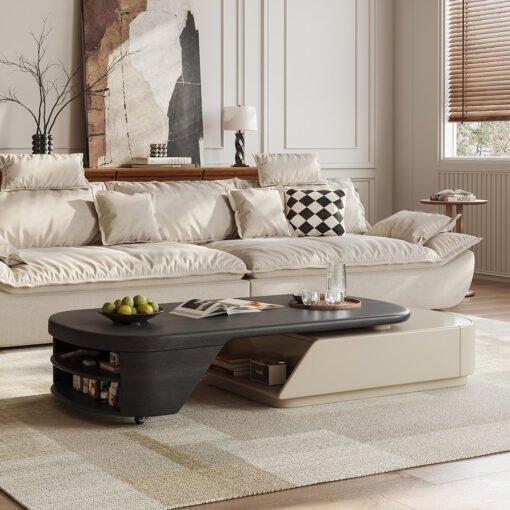 Zubair Oval Extendable Coffee Table With Storage - Image 6