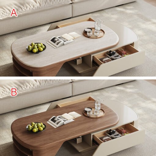 Zubair Oval Extendable Coffee Table With Storage - Image 7